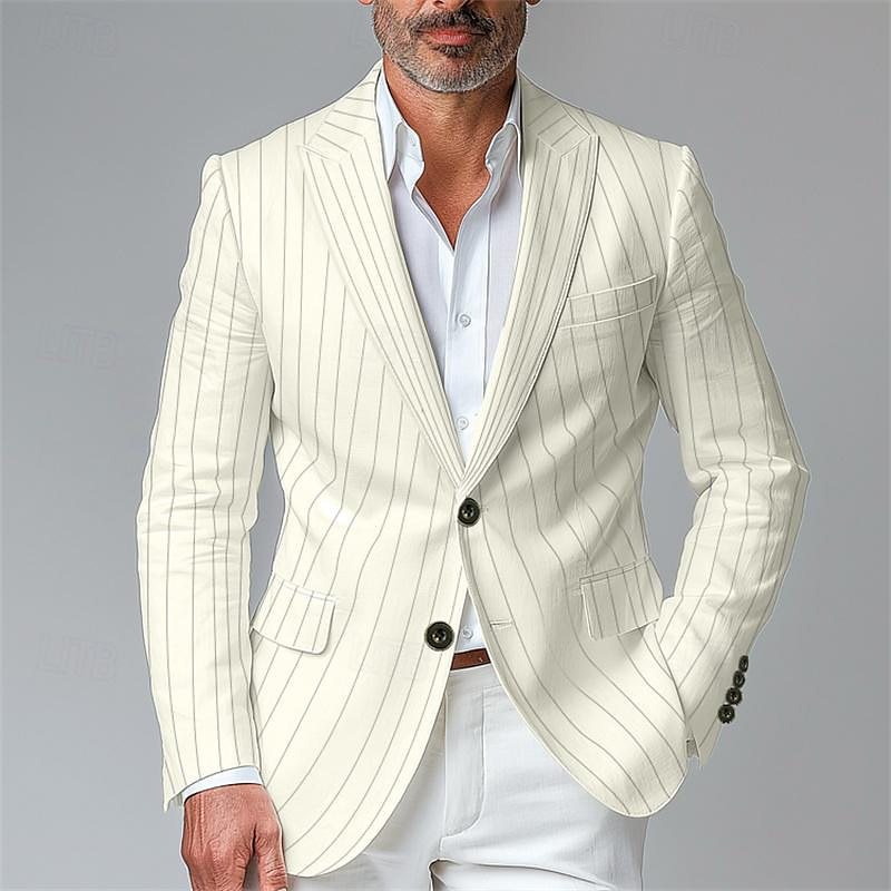 Men's Single Row Two Button Plaid Blazer