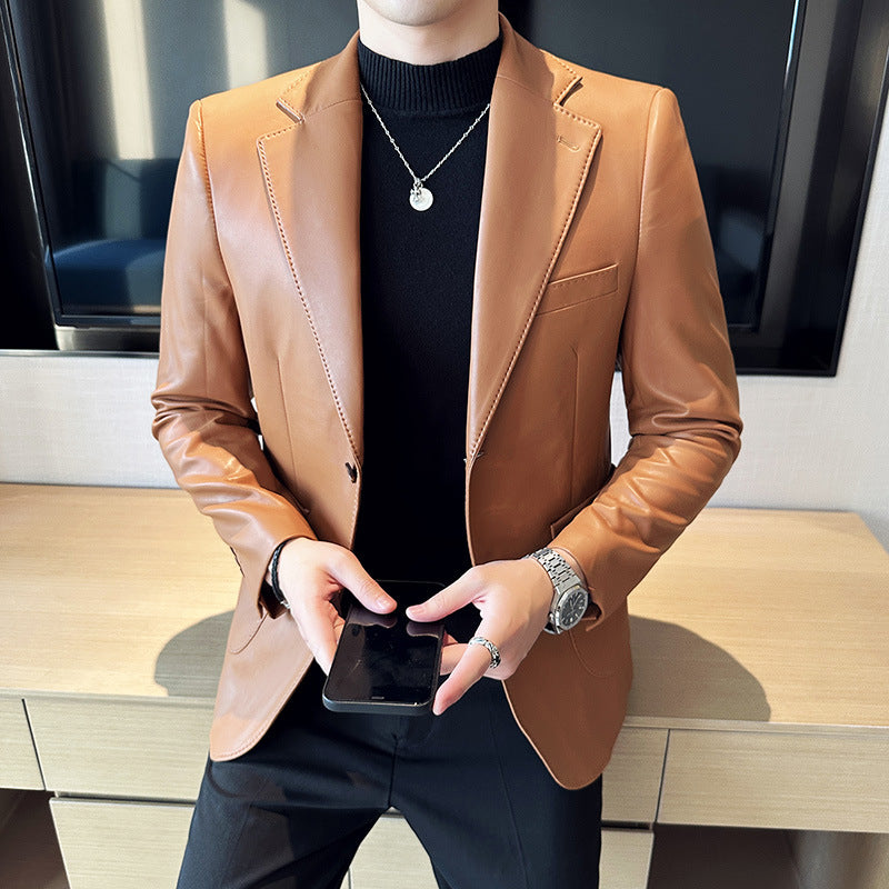 Fashion Solid Color Business Casual Jacket Men