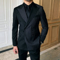 Men's Striped Double Breasted Blazer Tailored