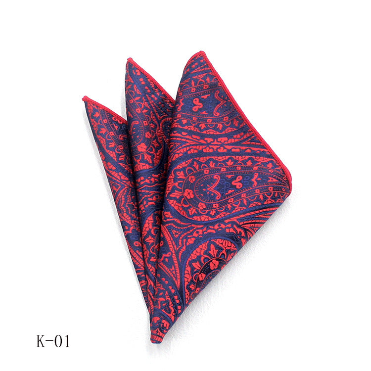 Men's Suit Pocket Square Small Square Towel British Retro Pattern Handkerchief