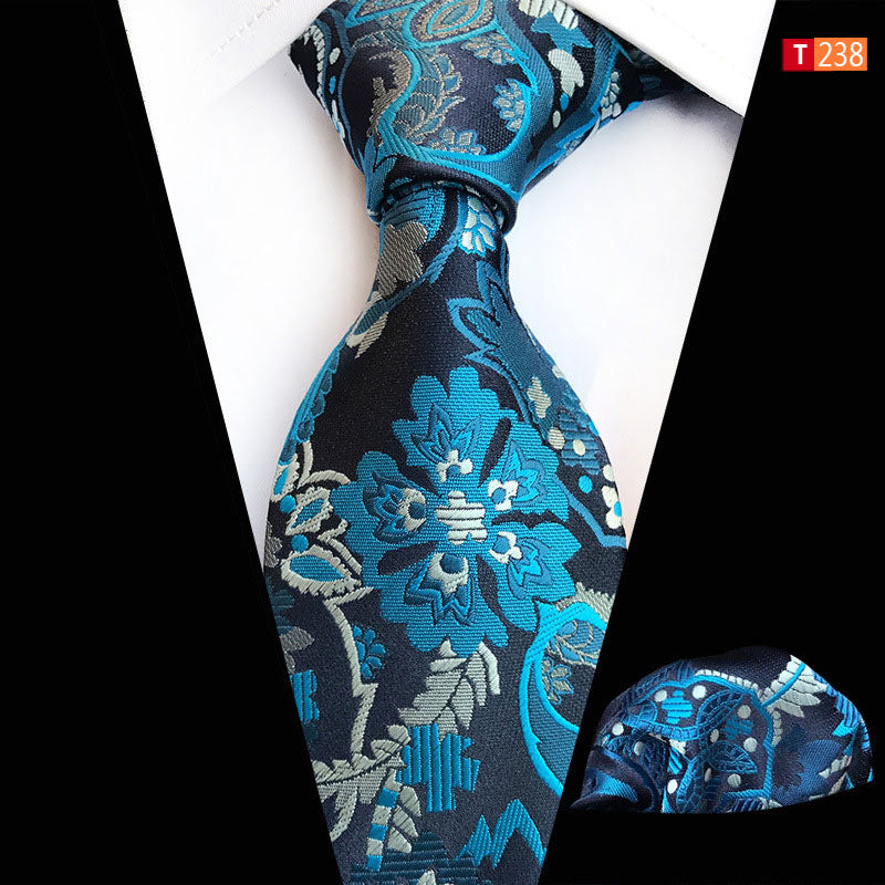 Pocket Square Tie Two-piece Set Polyester Jacquard High Filling Density Fabric