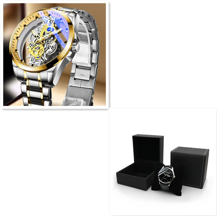 Men's Watch Skeleton Automatic Quartz Watch
