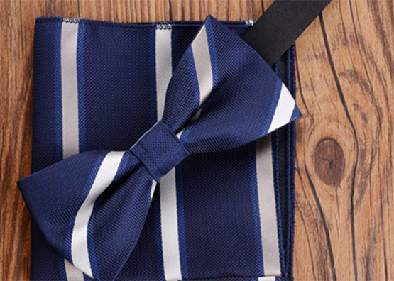 Fashion Adult Men's Pocket Square Bow Tie Two-piece Suit