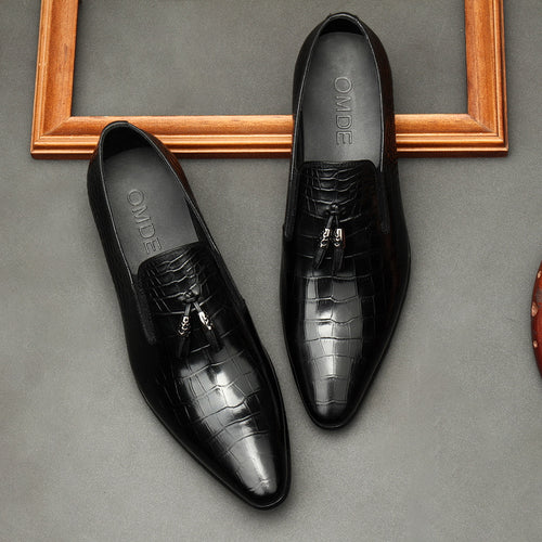 Genuine Leather Pointed Toe Dress Shoes
