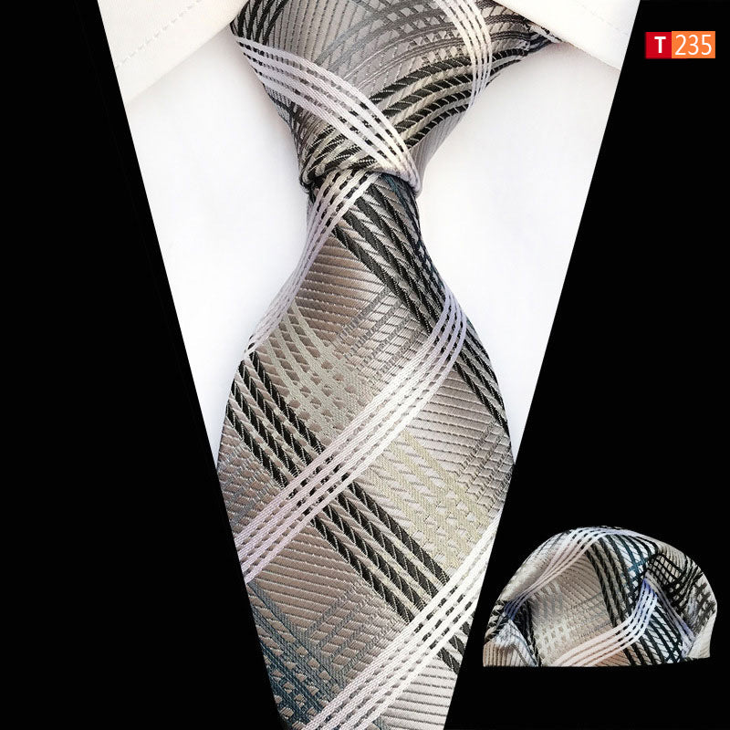 Pocket Square Tie Two-piece Set Polyester Jacquard High Filling Density Fabric