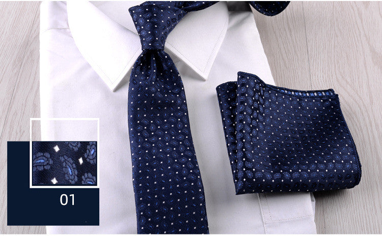 Business Formal Wear Casual Tie Pocket Square Combination