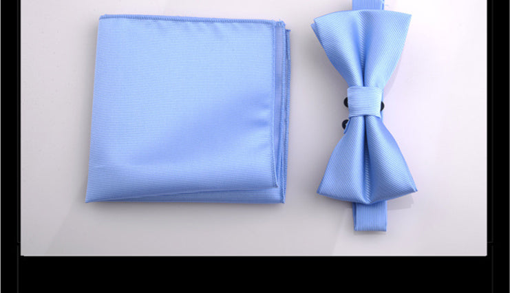 Fashion Adult Men's Pocket Square Bow Tie Two-piece Suit