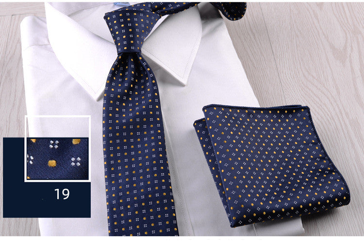 Business Formal Wear Casual Tie Pocket Square Combination