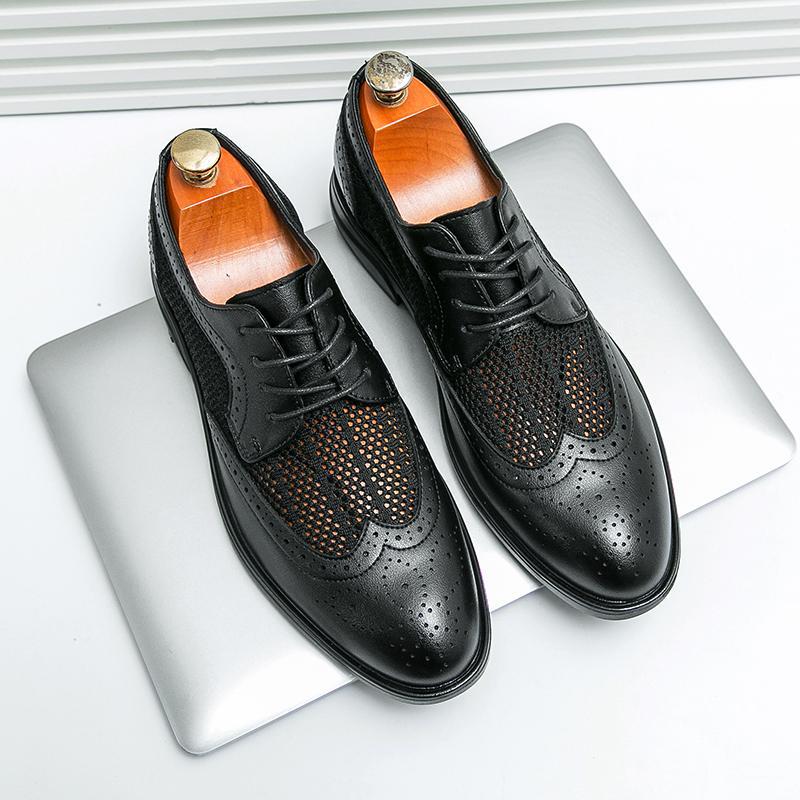 Men's Leather Breathable Formal Wear Round Toe