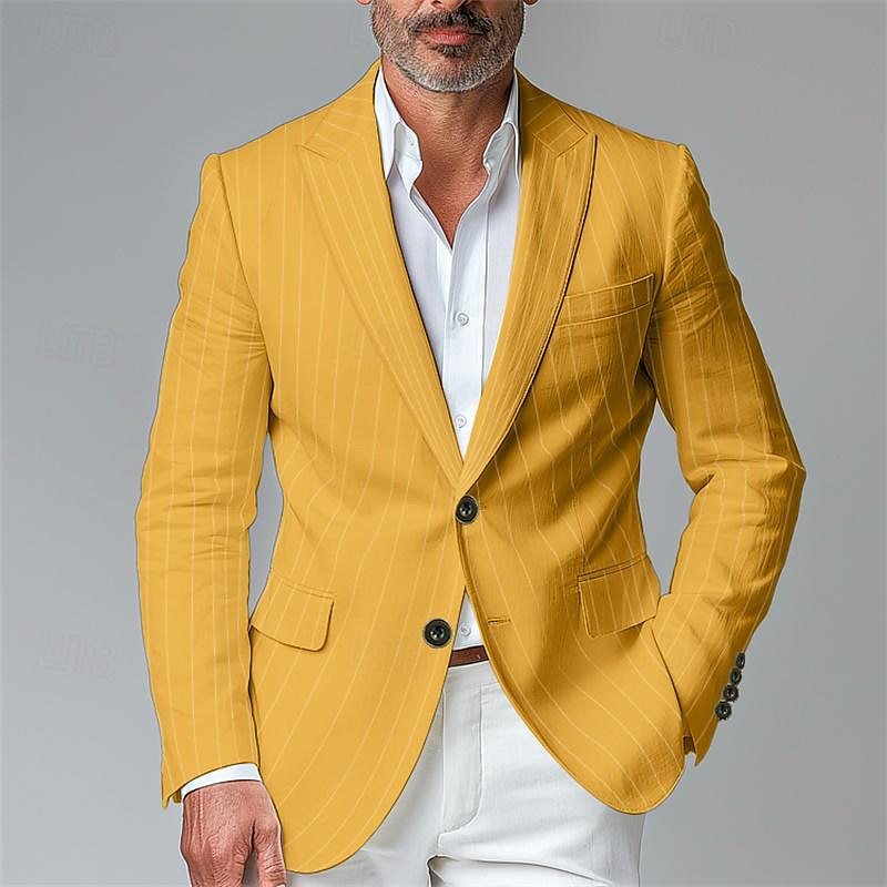Men's Single Row Two Button Plaid Blazer