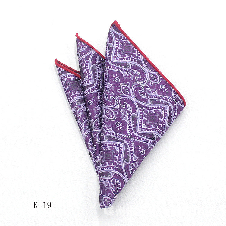 Men's Suit Pocket Square Small Square Towel British Retro Pattern Handkerchief