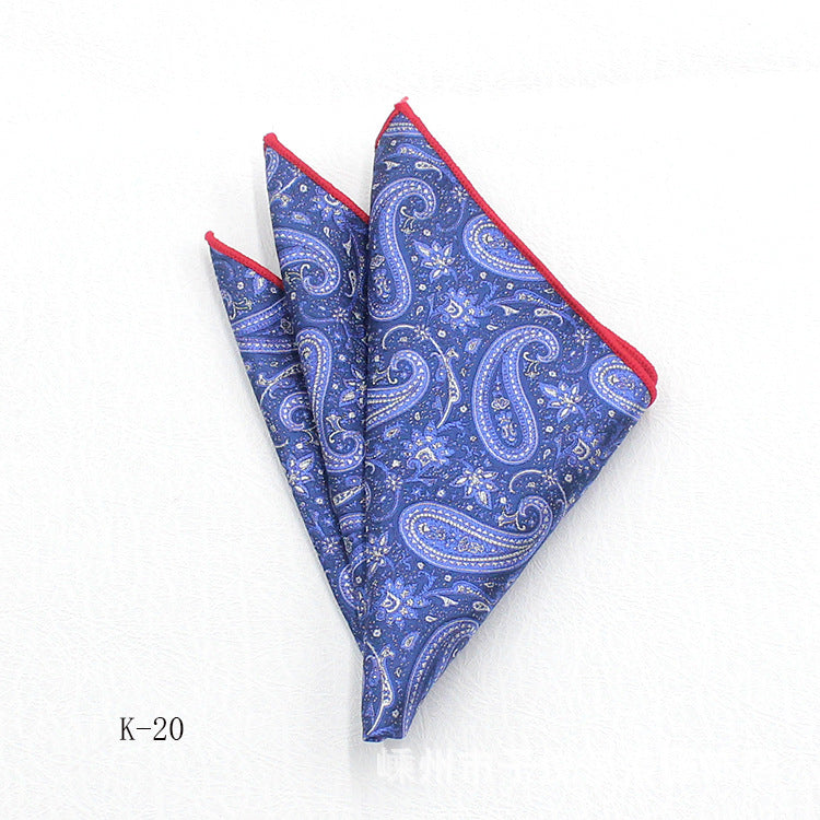 Men's Suit Pocket Square Small Square Towel British Retro Pattern Handkerchief