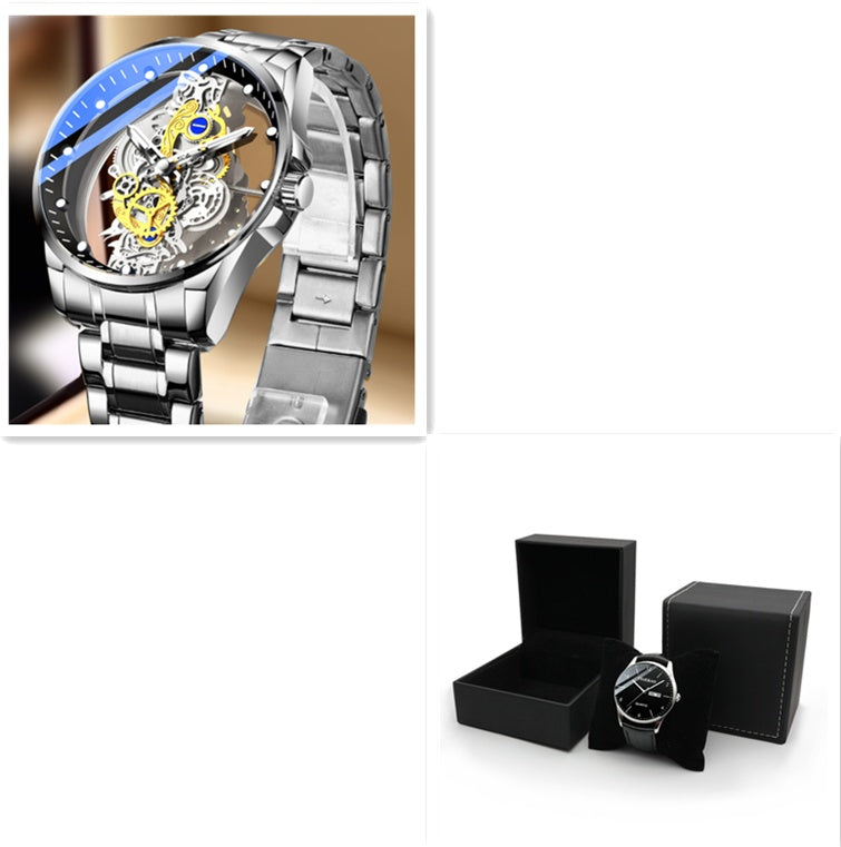 Men's Watch Skeleton Automatic Quartz Watch