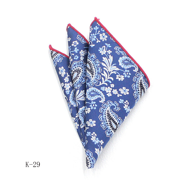 Men's Suit Pocket Square Small Square Towel British Retro Pattern Handkerchief